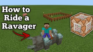 How to Ride and Control Ravager in Minecraft by using Command Block [upl. by Kasevich842]