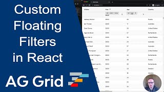 Custom AG Grid floating filters using React Components [upl. by Acile616]