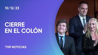 El presidente Javier Milei terminó la jornada de su asunción en el Teatro Colón [upl. by Cora]