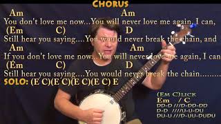 The Chain Fleetwood Mac Banjo Cover Lesson with ChordsLyrics [upl. by Koblick572]