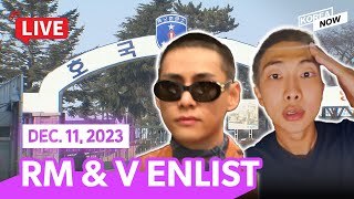 FULL VERENG SUB 💜BTS💜 RM amp V enlist in S Korean Army [upl. by Hajed]