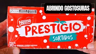 ABRINDO PRESTIGIO SORTIDOS DE SABORES MORANGO DARK CHOCOLATE BRANCO E ORIGINAL [upl. by Mariken63]