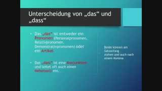 quotdassquot oder quotdasquot  Deutsch  Rechtschreibung [upl. by Anayrb]