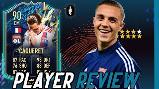 THE NEW VIEIRA 90 TOTS CAQUERET PLAYER REVIEW  FIFA 22 Ultimate Team [upl. by Aronael]