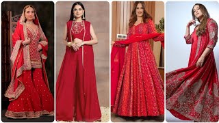 Trending Red Colour Anarkali Frock suitSharara dressSharagskirt kurtiDressesRaisaoutfits [upl. by Suchta]