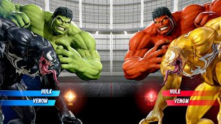 Venom amp Hulk vs Red Hulk amp Yellow Venom Fight  Marvel vs Capcom Infinite PS4 Gameplay [upl. by Nalad]