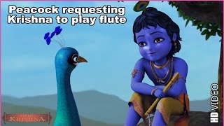 Peacock requesting Krishna to play flute  English  HD Video [upl. by Eben375]