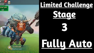 Lords mobile Barbarian Limited Challenge Stage 3 fully AutoBarbaric Journey Stage 3 Fully Auto [upl. by Crescin]