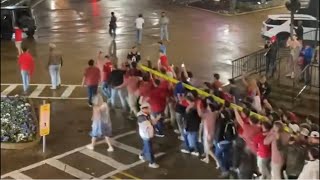 Crazy Ole Miss Fans carry goalpost through streets of Oxford after Georgia Upset [upl. by Vona]