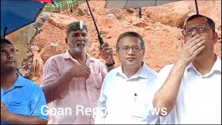 Goan Reporter News Congress Leaders Visit Site of Retaining Wall Collapse in Pernem [upl. by Hesta]