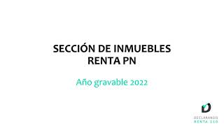 Explicación sección Bienes Inmuebles Liquidador ImpoRenta PN AG 2022 [upl. by Bradski]