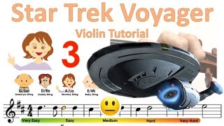 Star Trek Voyager sheet music and easy violin tutorial [upl. by Ivatts]