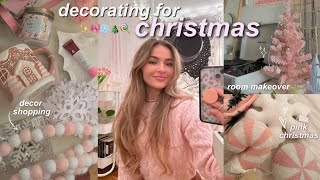 decorating my room for christmas ✨🍭❄️ decor shopping haul decorate wme amp updated room tour [upl. by Inaluiak]