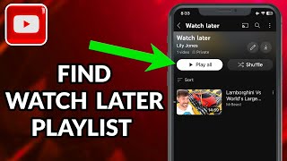 How To Find Watch Later Playlist On YouTube [upl. by Tnelc]