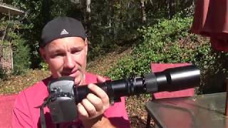 Budget 500mm f8 prime lens w Pentax K70 Camera review [upl. by Chang]