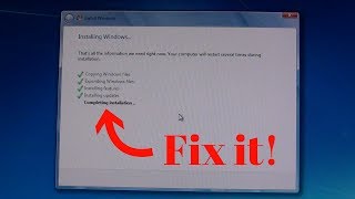 How to fix Windows 7 stuck at Completing installation [upl. by Minier]