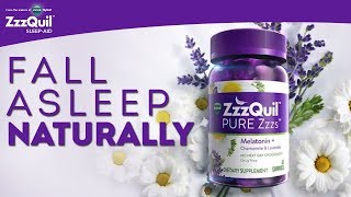 ZzzQuil PURE Zzzs Melatonin Gummies Fall Asleep Naturally [upl. by Florine]