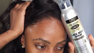 HD Lace Melt Using Ebin Lace Melt Spray  Heartbee Hair [upl. by Becker969]