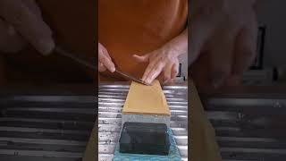 Afilando un gyuto en super acero K390 cuchillos cortes satisfying cocina handmade tutorial [upl. by Lebasile932]