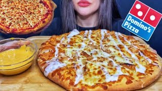 Zulfia ASMR cheesy creamy pizza Mukbang bites only [upl. by Giordano952]