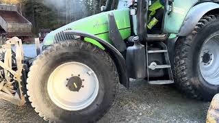 2001 Deutzfahr Agrotron 120 4x4 Traktor m frontlaster 2 sett dekk brøyteplate og Skjær [upl. by Nnylear861]