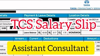 TCS Salary Slip  TCS Assistant Consultant Salary  TCS Jobs Salary  TCS Salary Structure [upl. by Avika]