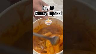 Buldak Cheesy TOPOKKI 🍜Day TEN eating ramen till I have 10k subs [upl. by Odnuges]