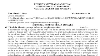 CLASS9 ENGLISH Language amp Literature Annual Exam 2024 Sample Question Paper TERM2  KV CBSE [upl. by Drofnats]