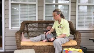 Teaching a Baby to Get into Sitting Pediatric Physical Therapy 17 [upl. by Lonergan]