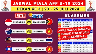 Jadwal Piala AFF U19 2024  Indonesia vs Timor Leste  Klasemen AFF U19 2024  AFF U19 2024 [upl. by Zrike285]