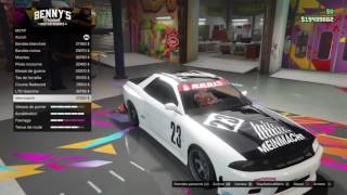 GTA 5 Online  la Annis Elegy Retro Custom chez Bennys Nissan Skyline R34 [upl. by Airekahs]