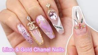 DIY Polygel Nail Extensions  Chanel Inspired Nail Art [upl. by Aihseya]