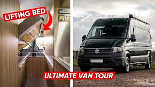 The Ultimate VW CRAFTER Van Tour  HUGE BED [upl. by Enined958]