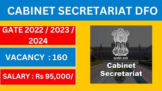 Cabinet Secretariat DFO Recruitment 2024  Through GATE 2022  2023  2024  Government Jobs 2024 [upl. by Novyart718]