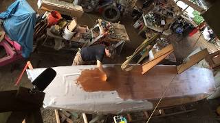 Fiberglassing the hull of the 24foot proa [upl. by Ecreip]