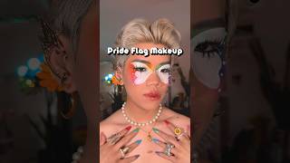 Pride Flag Makeup Tutorial 🏳️‍🌈 lgbt shorts makeup [upl. by Ahsyt274]