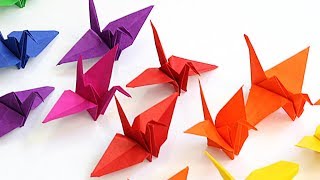 DIY Origami  Kraanvogel Vouwen Voor Kinderen  Makkelijk [upl. by Anaihs539]