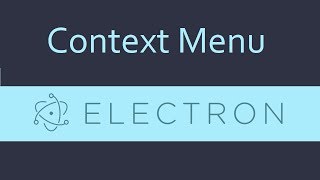 Electron js Tutorial  8  Context Menu [upl. by Victorie]