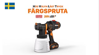 WORX WX020 sladdlös HPLVfärgspruta SV [upl. by Lebezej]