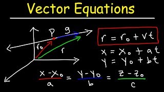 How To Find The Vector Equation of a Line and Symmetric amp Parametric Equations [upl. by Anawak]