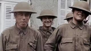 Over There  US army WW1 footage in Color [upl. by Einahpetse]