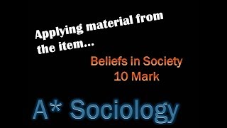 A Sociology Beliefs in Society 10 mark Ethnic group and religiosity [upl. by Suoivatco]