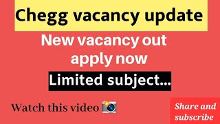 chegg vacancy update June apply now limited subject available earnmoney share chegg watch [upl. by Hilde323]