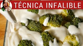 CÓMO HACER SALSA BLANCA  Salsa Bechamel  Pasta con brócoli [upl. by Ilime]