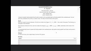 A Square  Codeforces Round 920 Div 3  Codeforces  Full solution with code [upl. by Yesrod4]