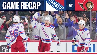 GAME RECAP New York Rangers at Ottawa Senators 12724 [upl. by Reteip]