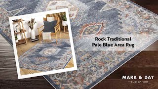 Rock Traditional Pale Blue Area Rug [upl. by Nylac]