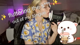 ASMR the BEST Tongue fluttering  no talking 3dio [upl. by Eibba]