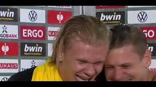 Erling Haaland unterbricht Lukasz Piszczek Interview und sagt quotLegendequot [upl. by Ardel]