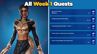 Fortnite All Week 1 Season Quests Guide  Chapter 3 Season 1 [upl. by Laekcim]